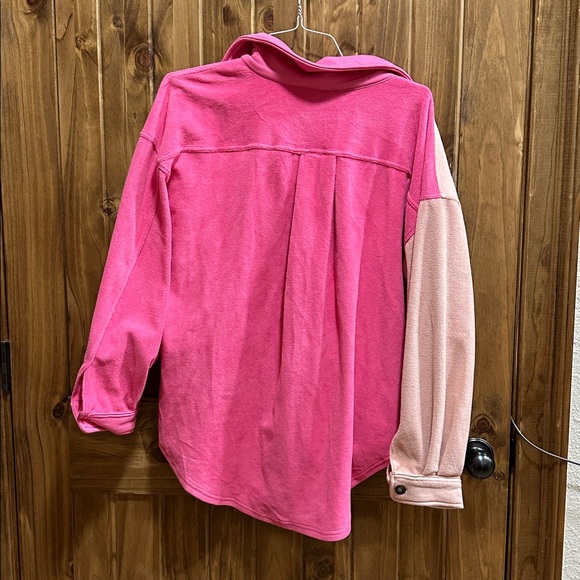 BiBi Two-Tone Pink Button-Up Jacket - Picture 2 of 2